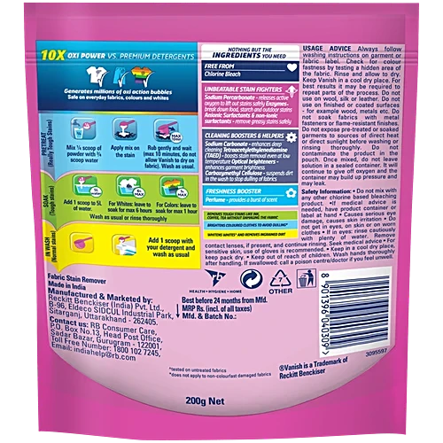Vanish Oxi Action All In One Powder Detergent Booster, 200 g