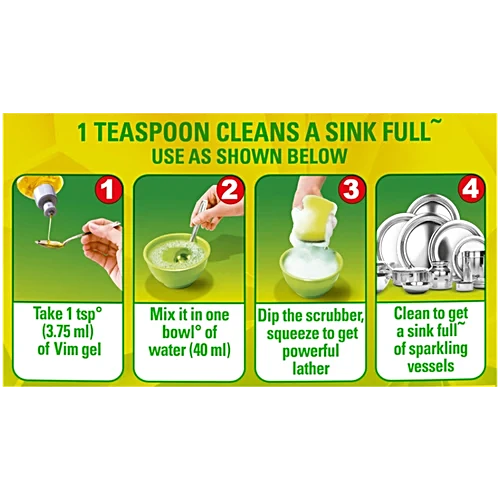 Vim Lemon Dishwash Liquid Gel, 250 ml