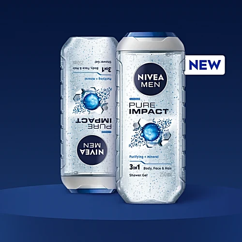 Nivea Men Pure Impact 3 In 1 Shower Gel, 250 ml
