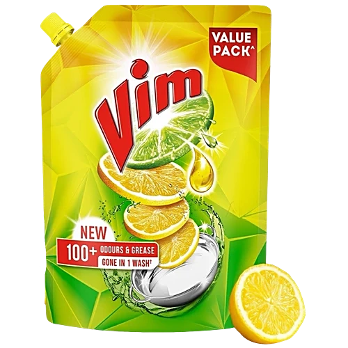 Vim Fresh Lemon Fragrance Dishwash Liquid Gel Refill Pack, 900 ml