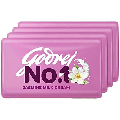 Godrej No.1 Jasmine & Milk Cream Bathing Soap, 100 g (Pack of 5)
