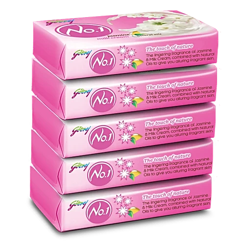 Godrej No.1 Jasmine & Milk Cream Bathing Soap, 100 g (Pack of 5)