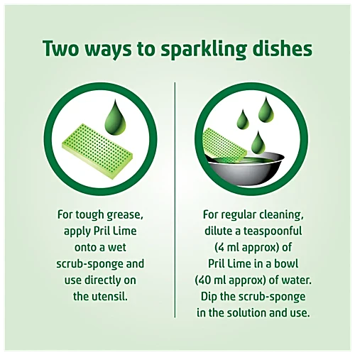 Pril Dishwash Liquid Gel Lime, 425 ml