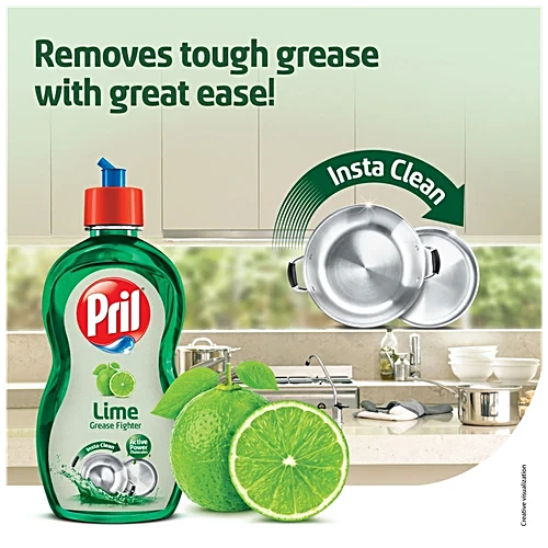 Pril Dishwash Liquid Gel Lime, 425 ml