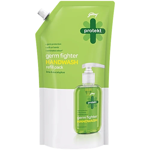 Godrej Protekt Germ Fighter Handwash Refill Pack - Lime & Eucalyptus, 725 ml