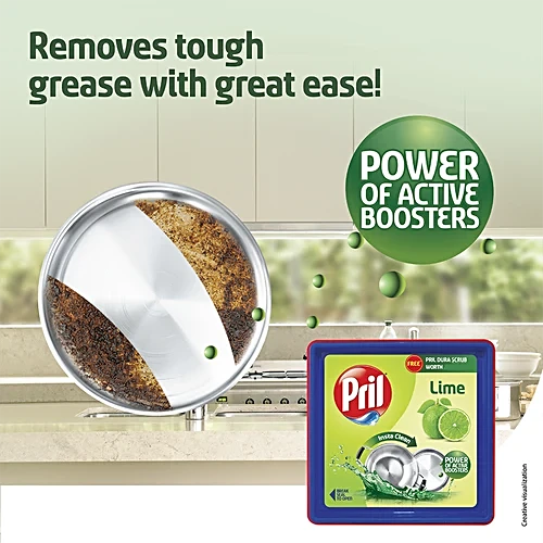 Pril Dishwash Bar Lime Tub, 500 g