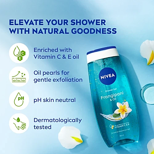 Nivea Frangipani & Oil Shower Gel Body Wash, 125 ml