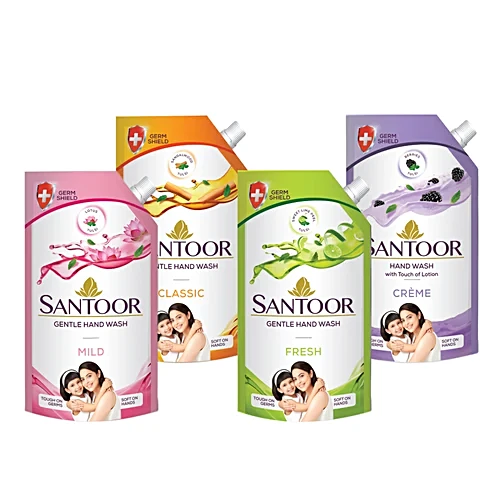 Santoor Gentle Turmeric & Almond Milk Hand Wash, 650 ml