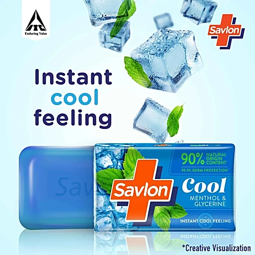 Savlon Cool Menthol & Glycerin Bathing Bar, 75 g (4 pcs)