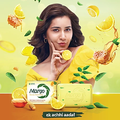 Margo Neem Naturals Honey & Lemon Soap, 100 g (Buy 4 Get 1 Free)