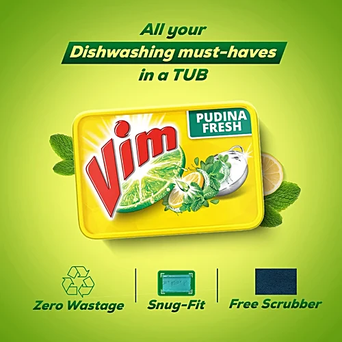 Vim Pudina Fresh Dishwash Bar, 500 g