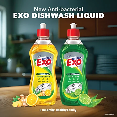 Exo Neem & Lime Anti-Bacterial Dishwash Liquid, 500 ml