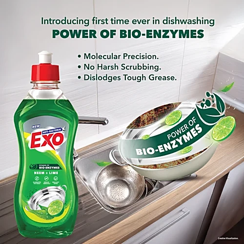 Exo Neem & Lime Anti-Bacterial Dishwash Liquid, 500 ml