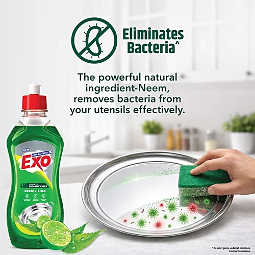 Exo Neem & Lime Anti-Bacterial Dishwash Liquid, 500 ml