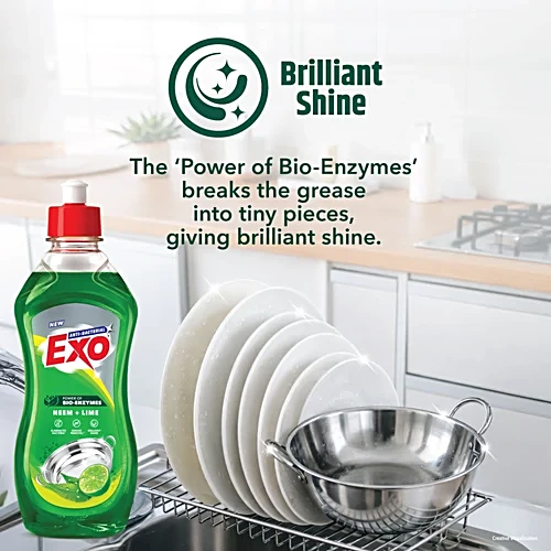 Exo Neem & Lime Anti-Bacterial Dishwash Liquid, 500 ml