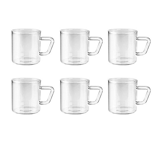 Cello Roma Borosilicate Coloured Glass Mug Set 210 ml,6 pc