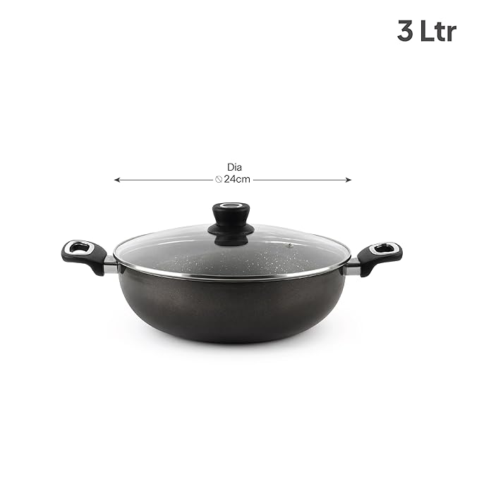Cello Granitas Premium Non-Stick Kadhai, 24 cm