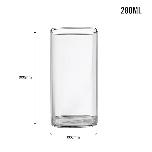 Cello Roma Square Borosilicate Glass Tumblers, 6 pc