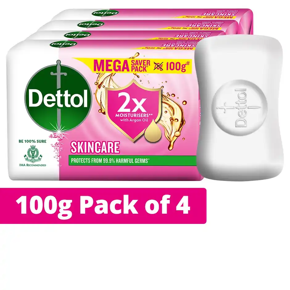 Dettol Skincare Soap, 100 g ( Pack Of 4)