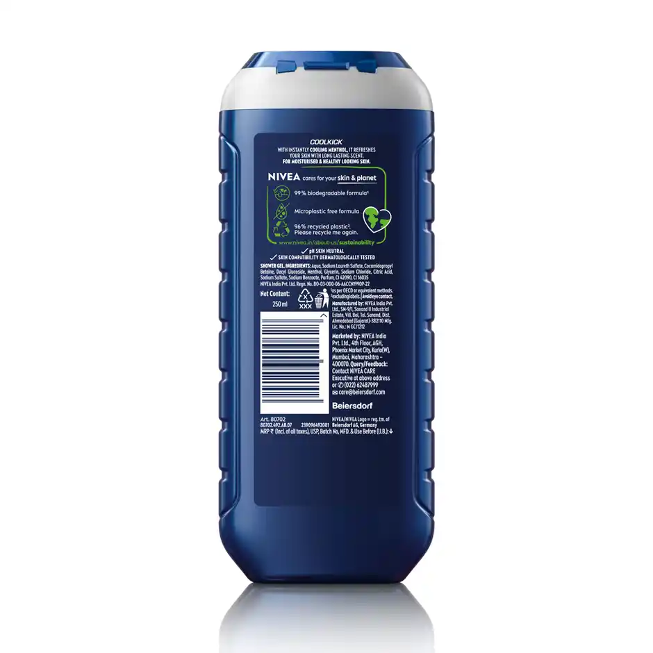 Nivea Men Cool Kick Shower Gel, 250ml