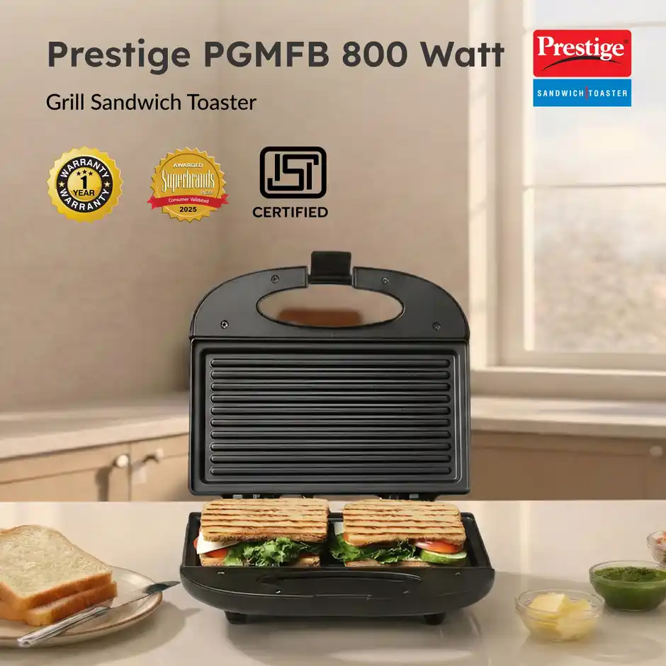 Prestige PGMFB 800-Watt Grill Sandwich Toaster, 1 pc