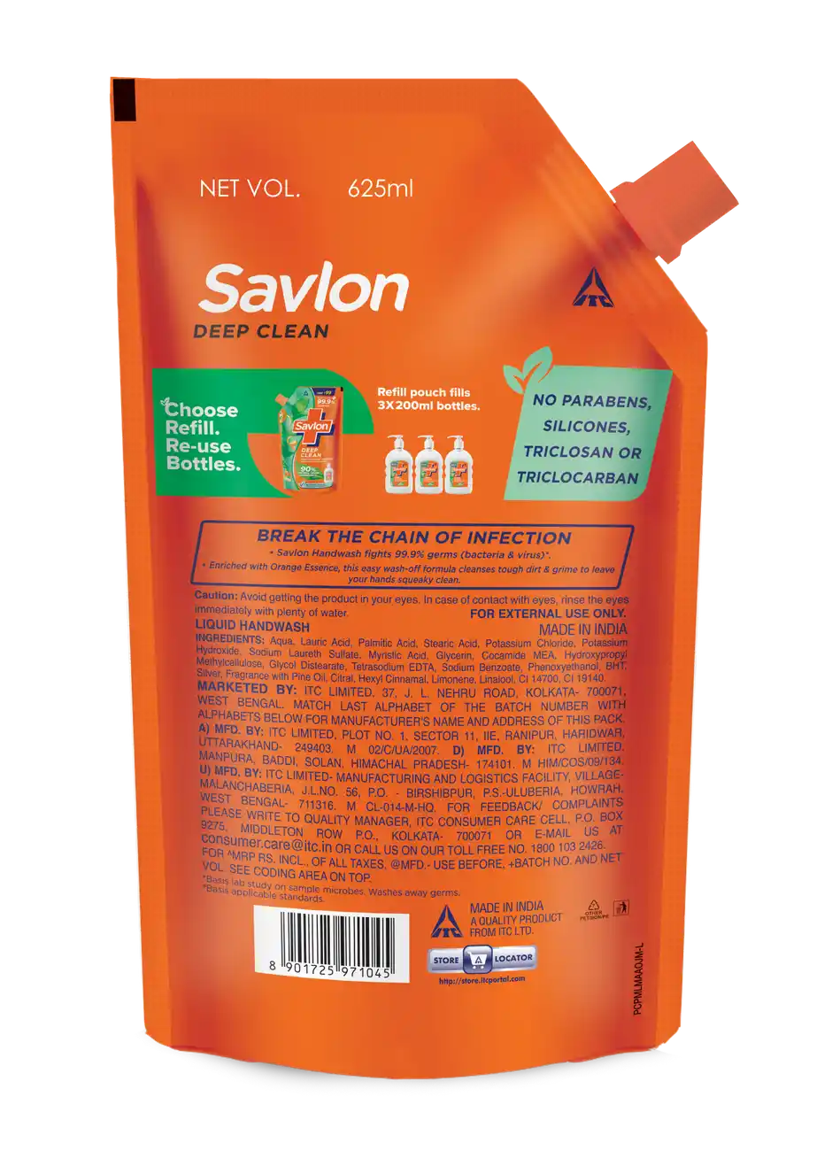 Savlon Deep Clean Germ Protection Handwash, 625 ml