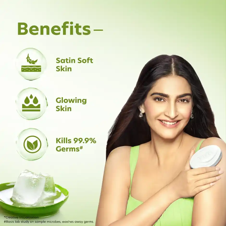 Vivel Aloe Vera Bathing Soap, 90 g (Buy 4 Get 1 Free)