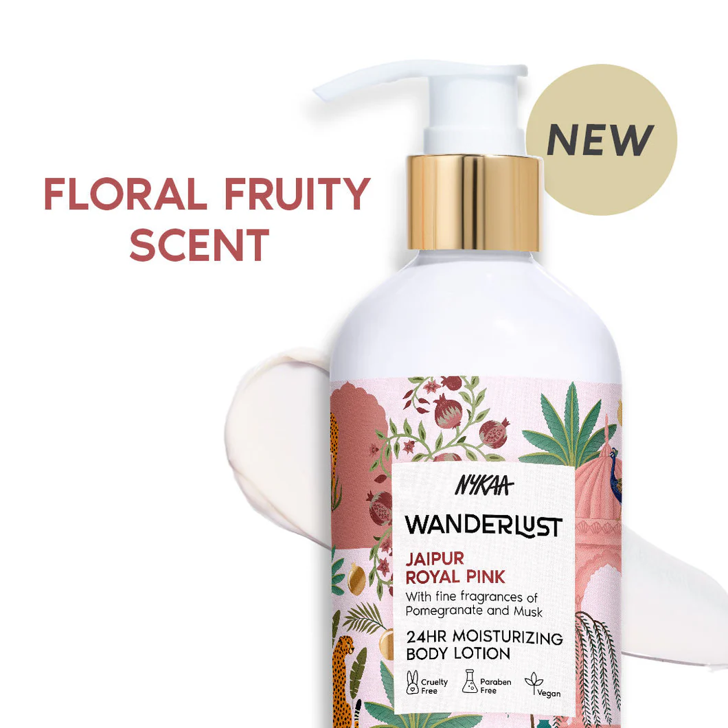 Nykaa Wanderlust Jaipur Royal Pink Floral Fruity Moisturising Body Lotion, 300 ml
