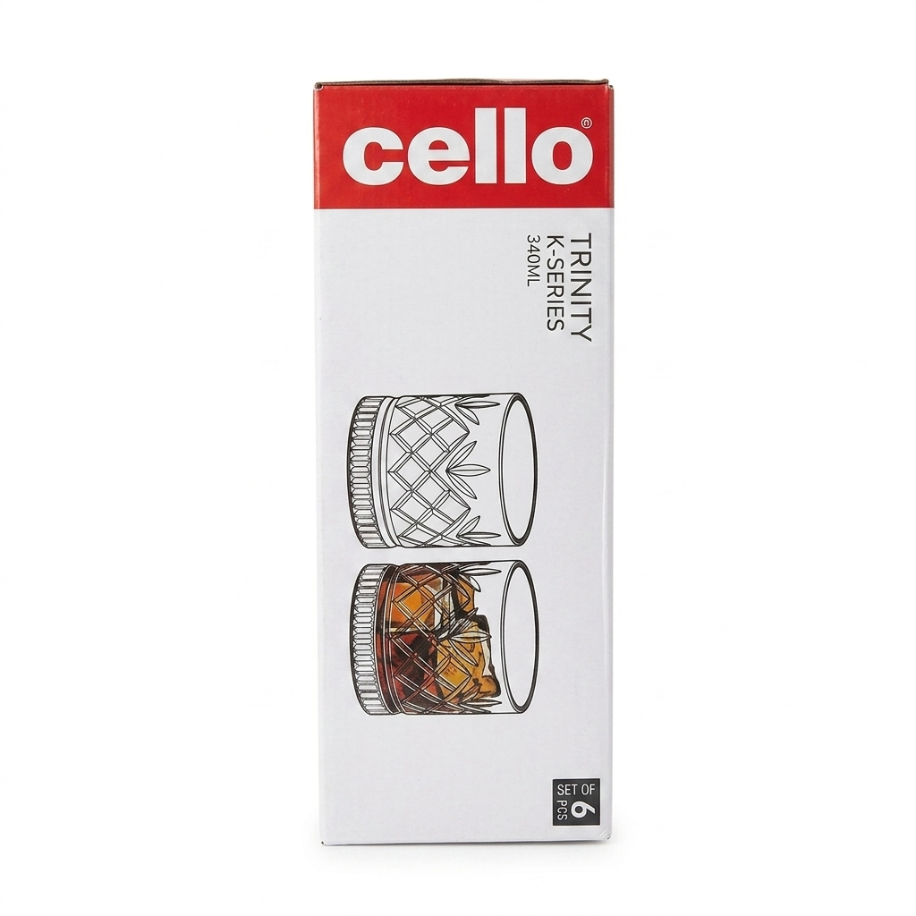 Cello Trinity K-Series Glass Tumbler, 6 pc