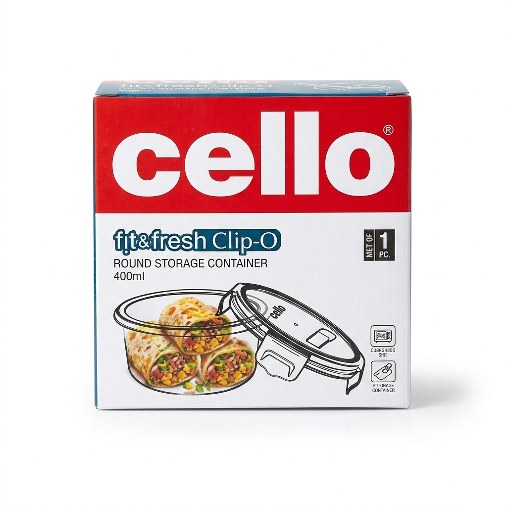 Cello Fit & Fresh Clip-O Round Storage Container 400ml, 1pc
