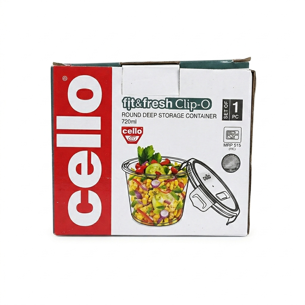 Cello Fit & Fresh Clip-O Round Deep Storage Container, 1 pc