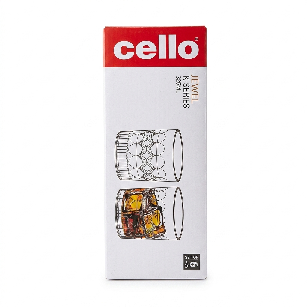 Cello Jewel K-Series Glass Tumbler Set, 6 pc