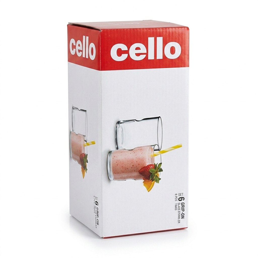 Cello Grip-On glass tumblers 280 ml, 6 pc