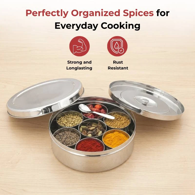 Vinod Stainless Steel Masala Dabba, 11 Inch