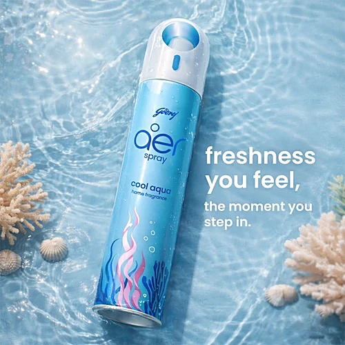 Godrej Aer Cool Aqua Room Freshener Spray For Home & Office, 220 ml