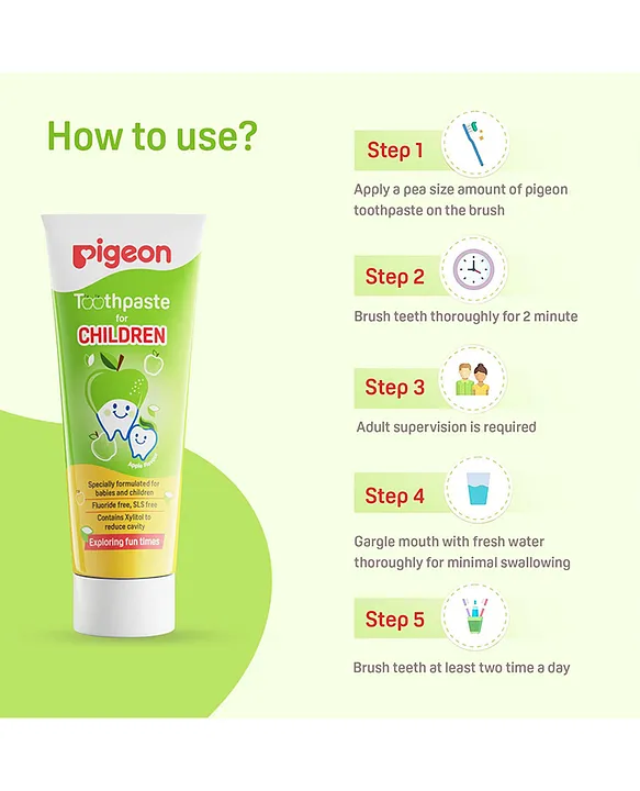 Pigeon Green Apple Flavoured Toothpaste, 45 g