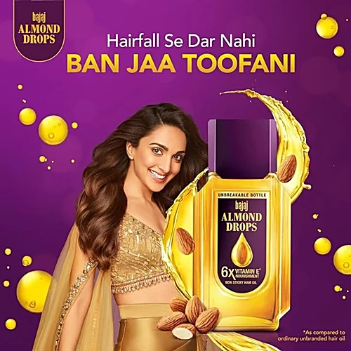 Bajaj Almond Drops Non-Sticky Hair Oil, 190 ml