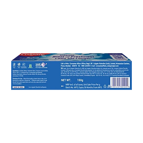 Colgate MaxFresh Peppermint Ice Toothpaste, 150 g