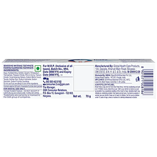 Sensodyne Whitening Toothpaste, 70 g