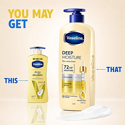 Vaseline Deep Moisture Body Lotion, 400 ml