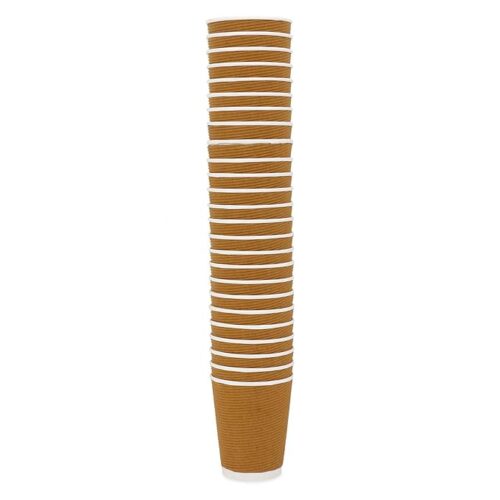disposable brown ripple paper cups, 250 ml, 25 pc