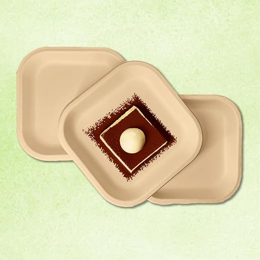 Origami Bio Pulp Square Plates 170 mm, 25 pc