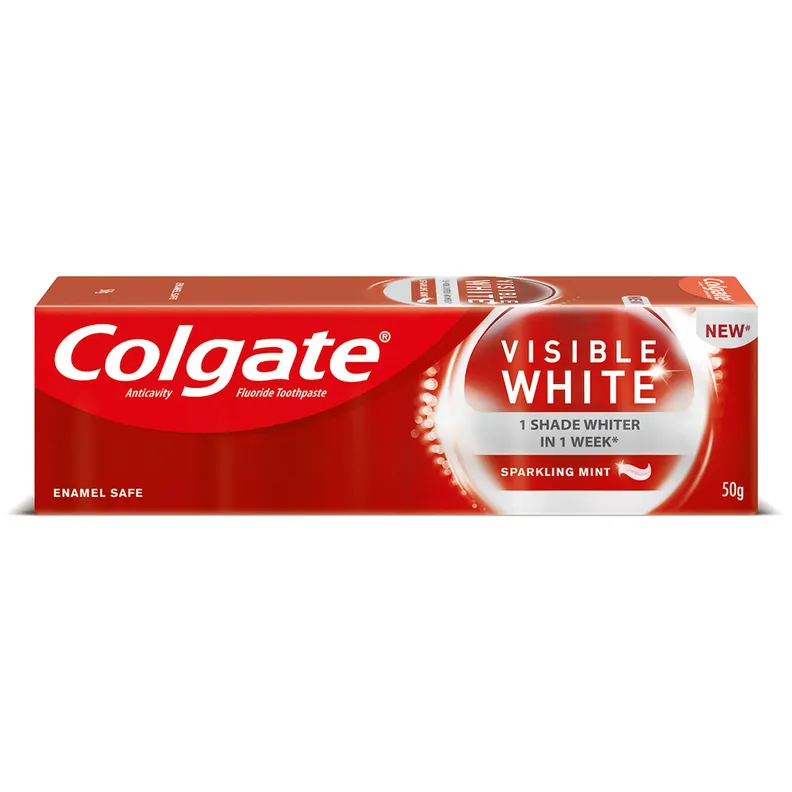 Colgate Visible White Sparkling Mint Toothpaste, 50 g