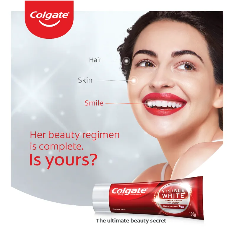 Colgate Visible White Sparkling Mint Toothpaste, 50 gm