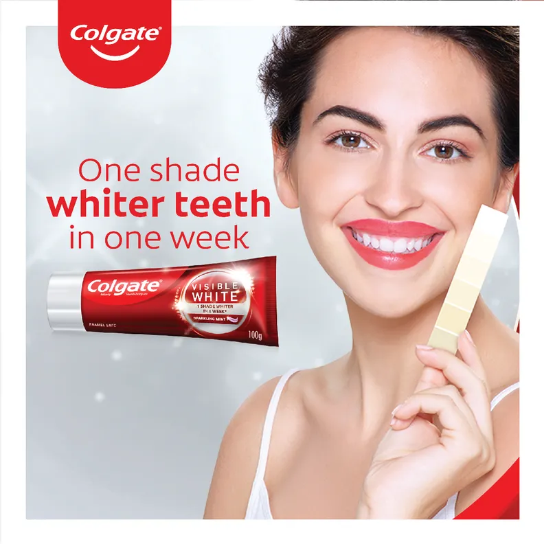 Colgate Visible White Sparkling Mint Toothpaste, 50 gm