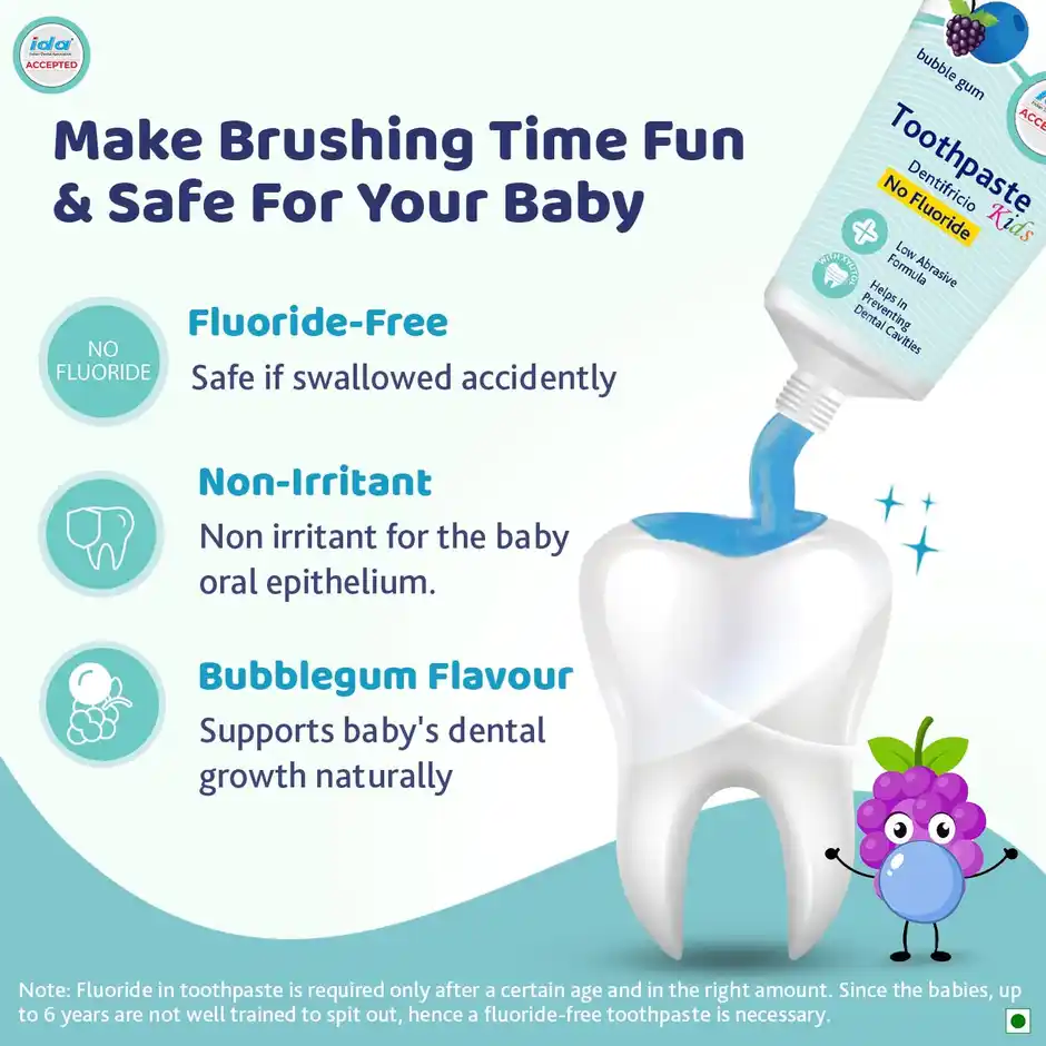 Chicco Bubble Gum Toothpaste For Kids, 50 g