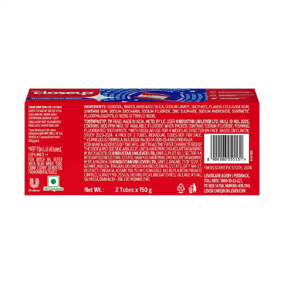 Closeup Everfresh+ Toothpaste, 150 g (Pack of 2)