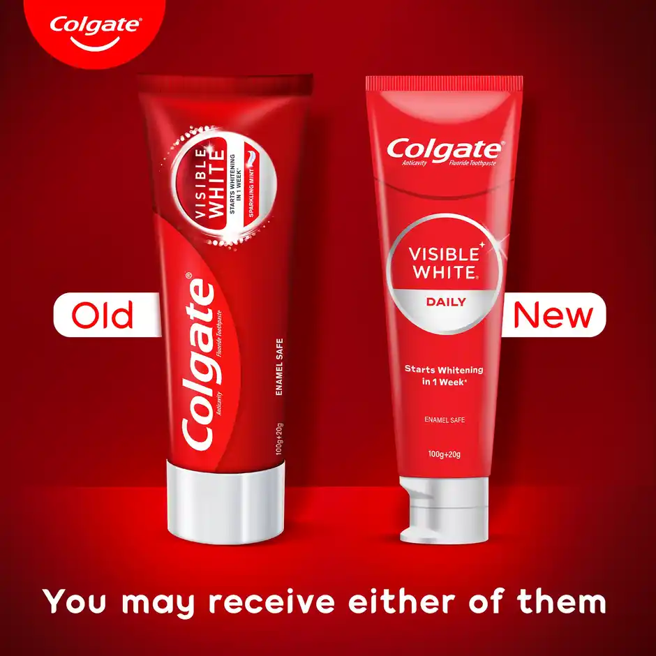 Colgate Visible White Sparkling Mint Toothpaste, 120 g