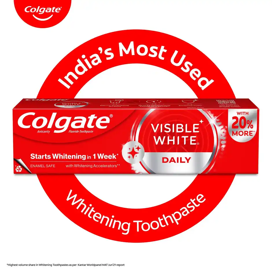 Colgate Visible White Sparkling Mint Toothpaste, 120 g