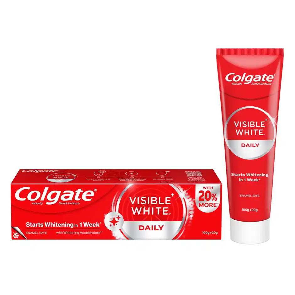 Colgate Visible White Sparkling Mint Toothpaste, 120 g